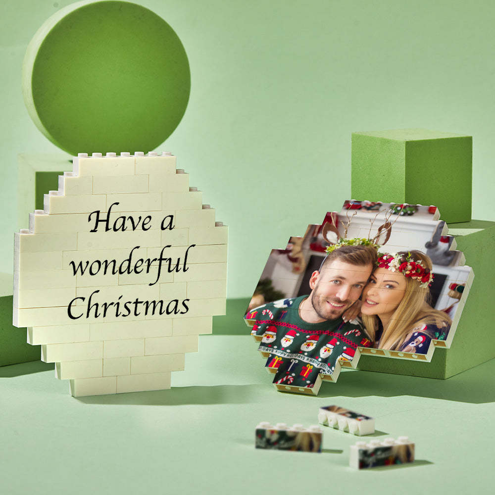 Custom Building Block Puzzle Personalized Photo Brick Octagon Shape for Family - SantaSocks