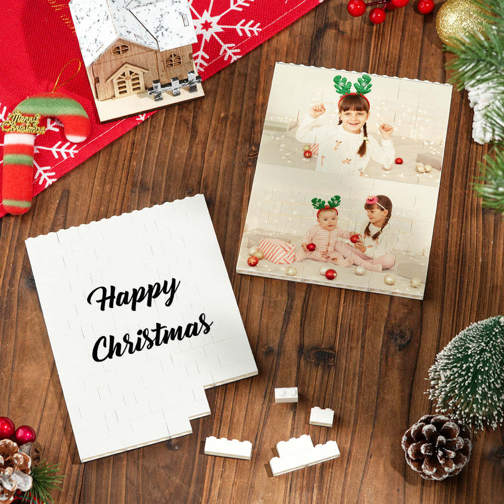 Custom Photo Double-Side Building Block Puzzle Set Personalized Christmas Gift Unique Family Keepsake Fun DIY Memory Blocks - SantaSocks
