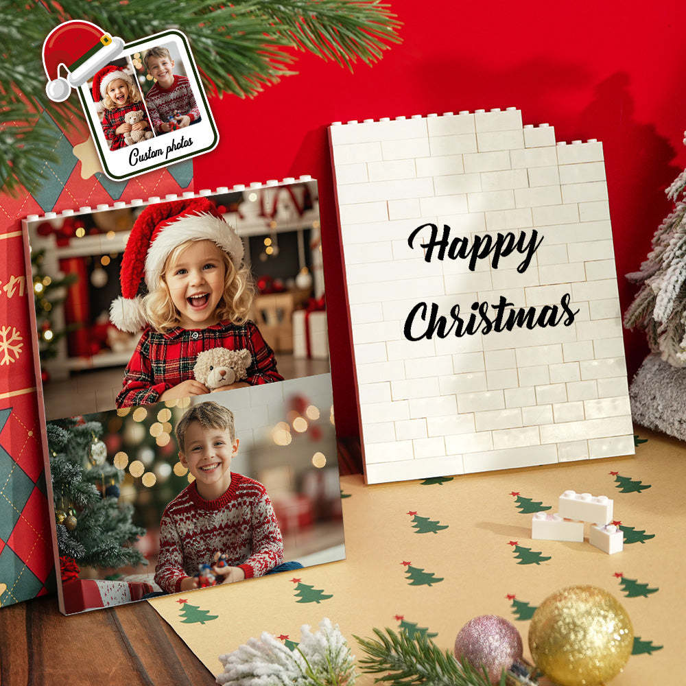 Custom Photo Double-Side Building Block Puzzle Set Personalized Christmas Gift Unique Family Keepsake Fun DIY Memory Blocks - SantaSocks