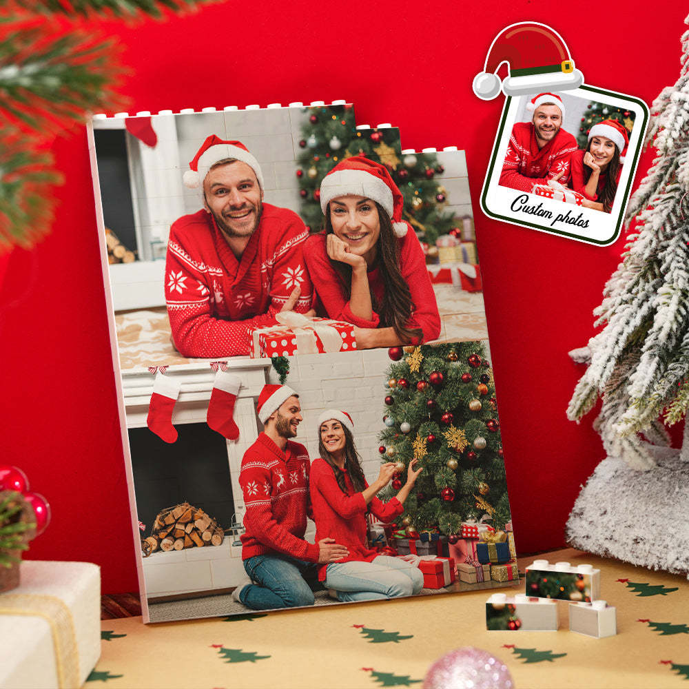 Custom Photo Double-Side Building Block Puzzle Set Personalized Christmas Gift Unique Family Keepsake Fun DIY Memory Blocks - SantaSocks