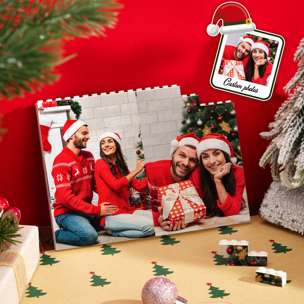 Custom Photo Double-Side Building Block Puzzle Set Personalized Christmas Gift Unique Family Keepsake Fun DIY Memory Blocks - SantaSocks