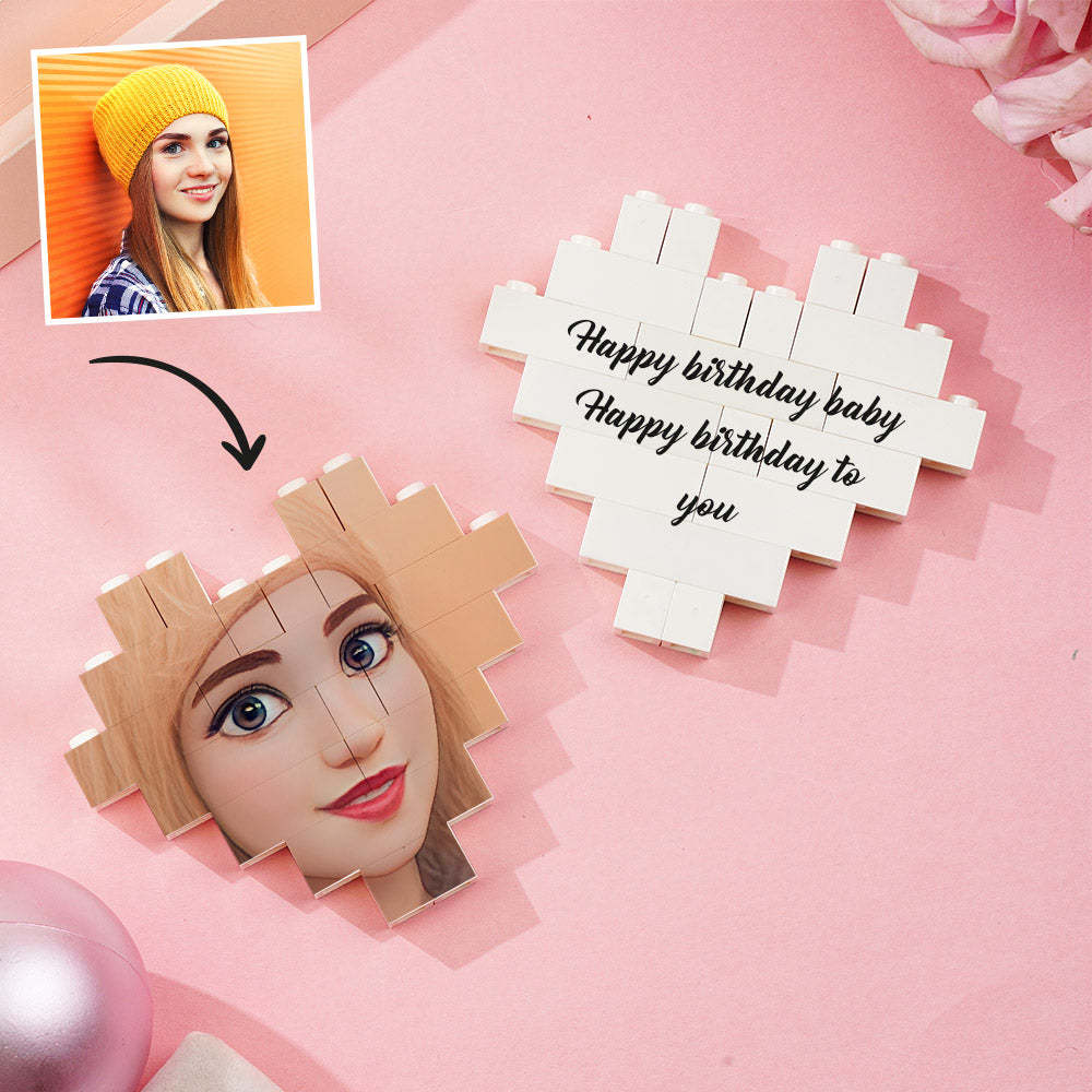 Custom Building Block Puzzle Personalized Cartoon Avatar Brick Heart Toy Christmas Gifts - SantaSocks