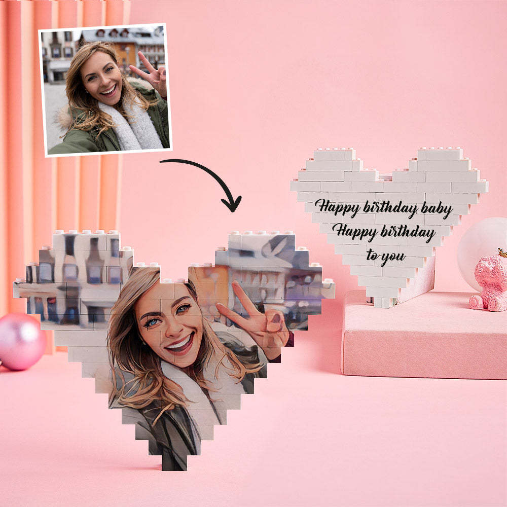 Custom Building Block Puzzle Personalized Cartoon Photo Brick Heart Toy Christmas Gifts - SantaSocks