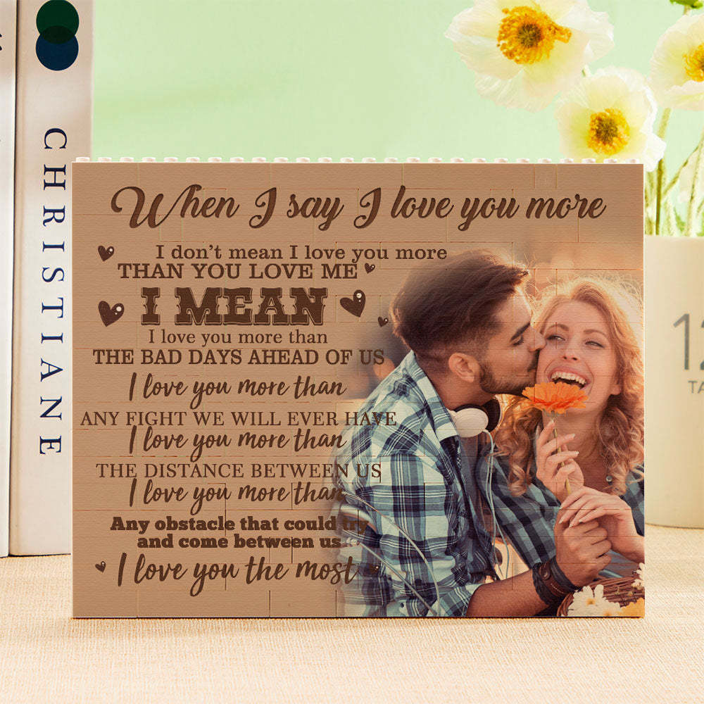 Custom Building Block Puzzle Personalized Photo Brick Frame I Love You - SantaSocks