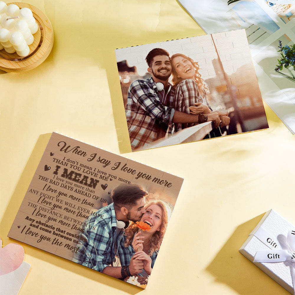 Custom Building Block Puzzle Personalized Photo Brick Frame I Love You - SantaSocks