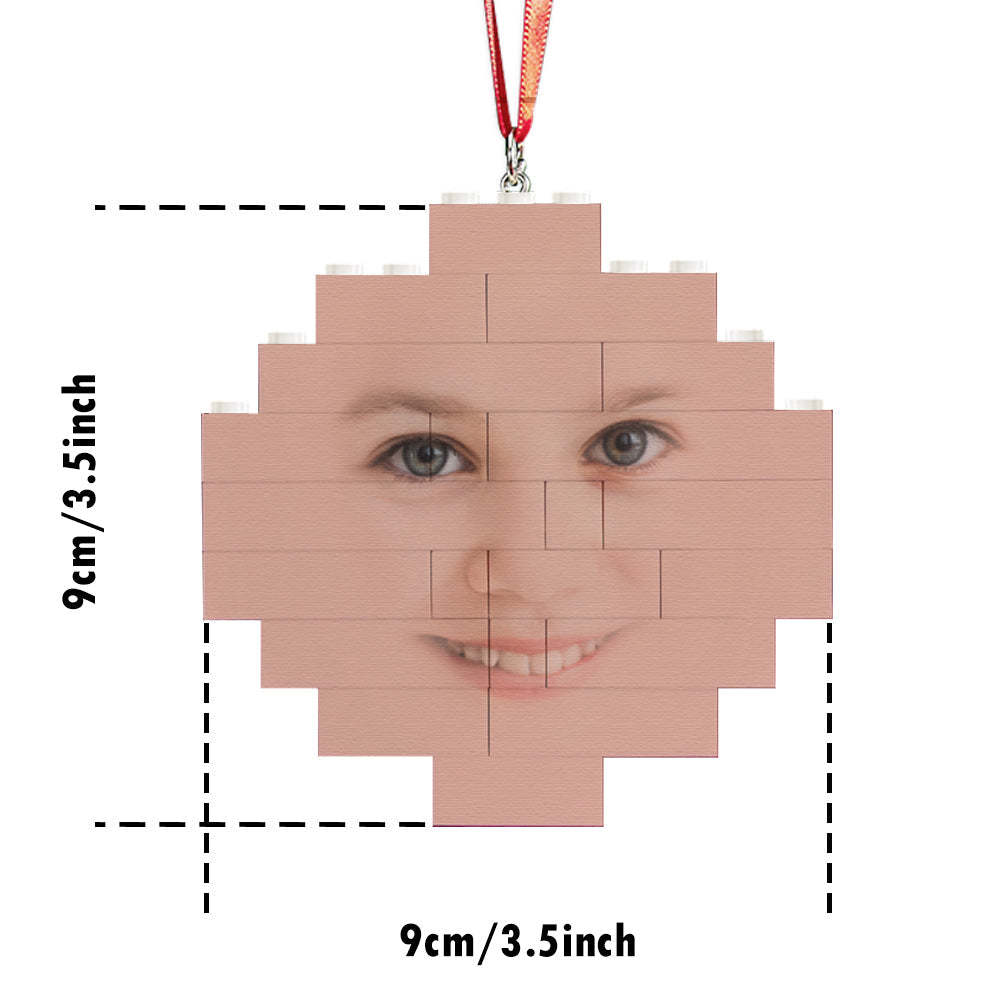 Custom Building Block Puzzle Face Building Brick Christmas Ornament - SantaSocks