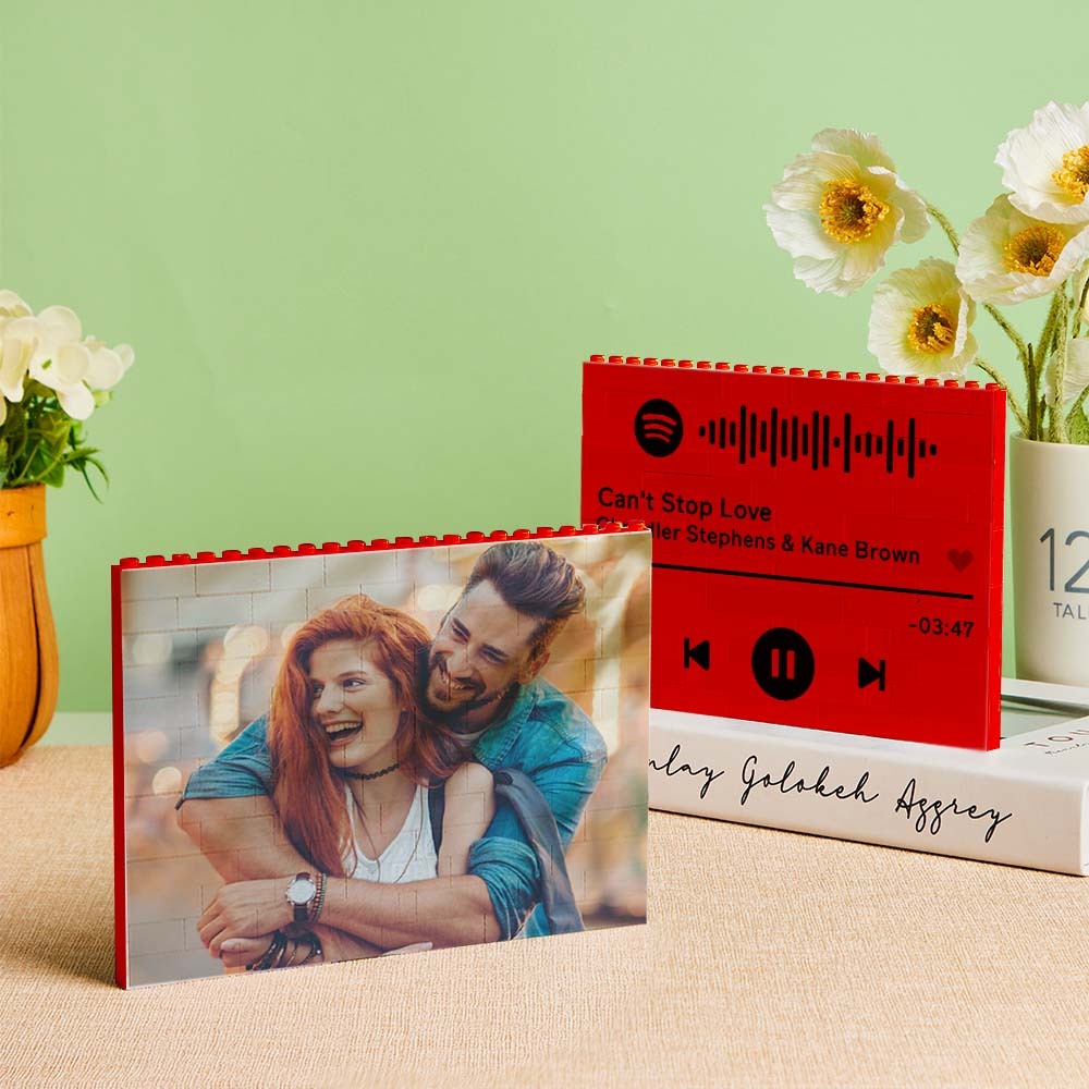 Custom Building Block Puzzle Horizontal Red Photo Building Bricks Christmas Gifts - SantaSocks