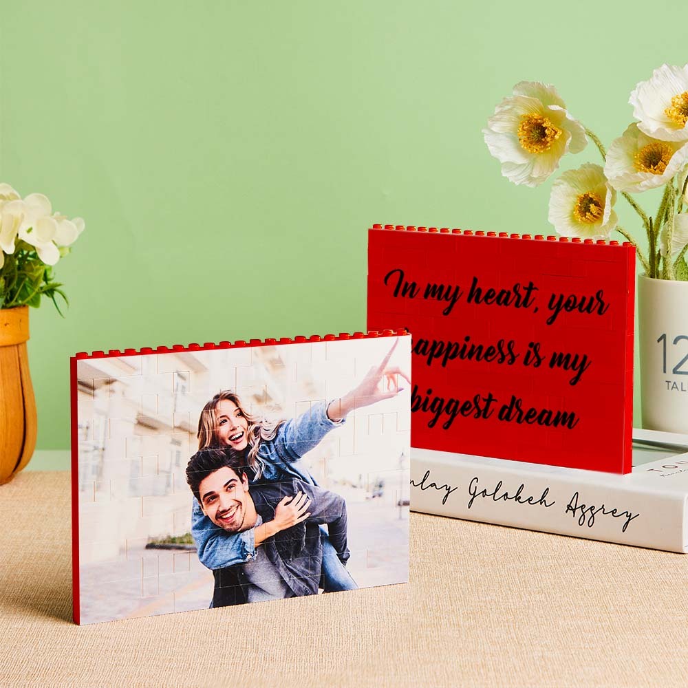 Custom Building Block Puzzle Horizontal Red Photo Building Bricks Christmas Gifts - SantaSocks