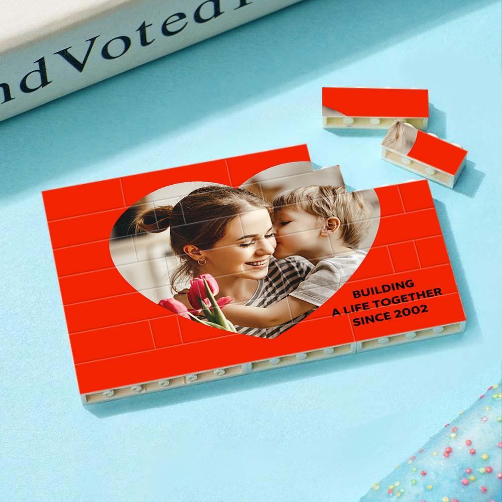 Custom Collage Photo Building Blocks Square Shape Building Bricks Gift for Him