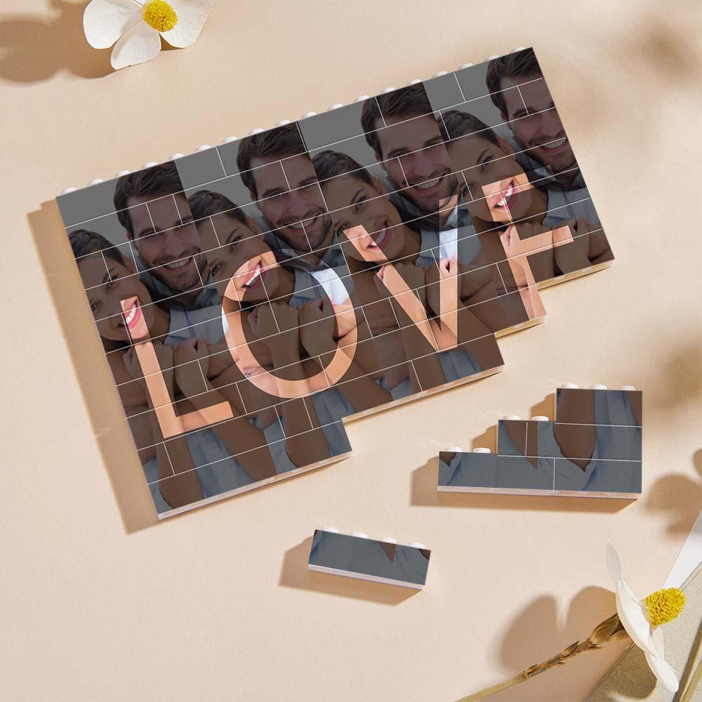 Custom Collage Photo Building Blocks Square Shape Building Bricks Gift for Him