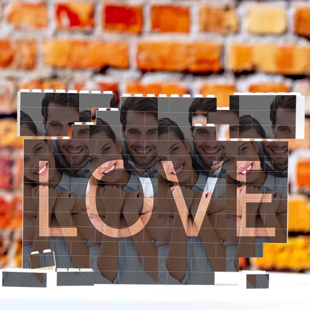 Custom Collage Photo Building Blocks Square Shape Building Bricks Gift for Him