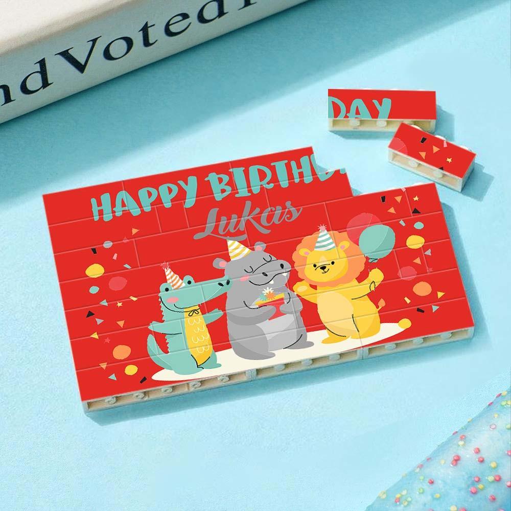 Custom Collage Photo Building Blocks Square Shape Building Bricks Gift for Him