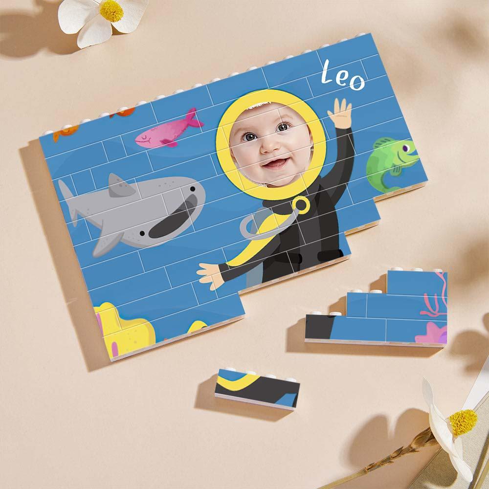 Custom Collage Photo Building Blocks Square Shape Building Bricks Gift for Him
