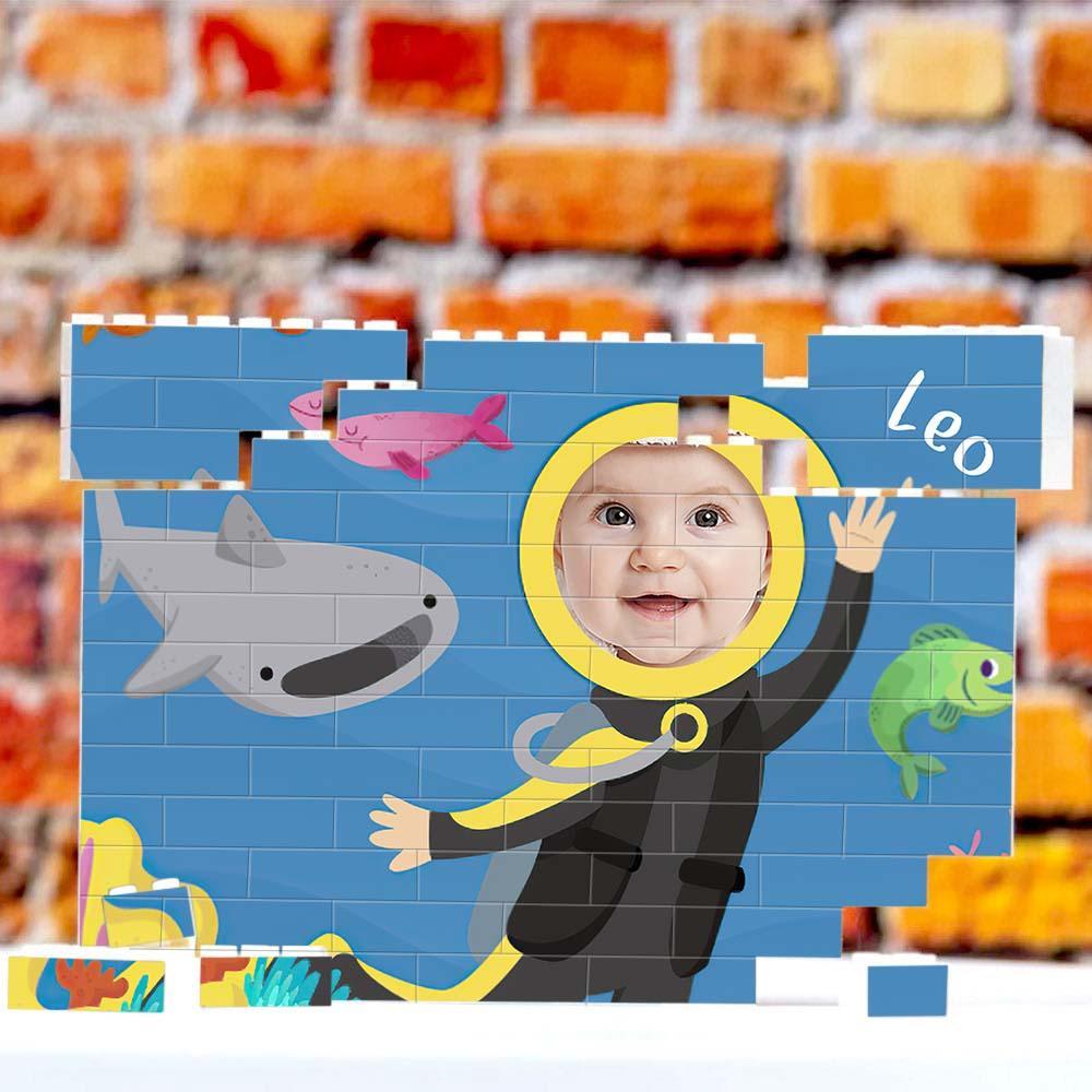 Custom Collage Photo Building Blocks Square Shape Building Bricks Gift for Him