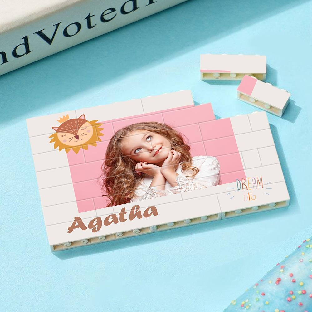 Custom Collage Photo Building Blocks Square Shape Building Bricks Gift for Him