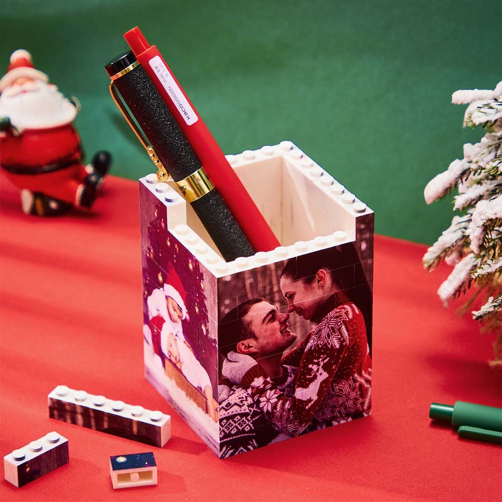 Personalised Photo Building Block Pen Holder Custom Bricks Toy - SantaSocks
