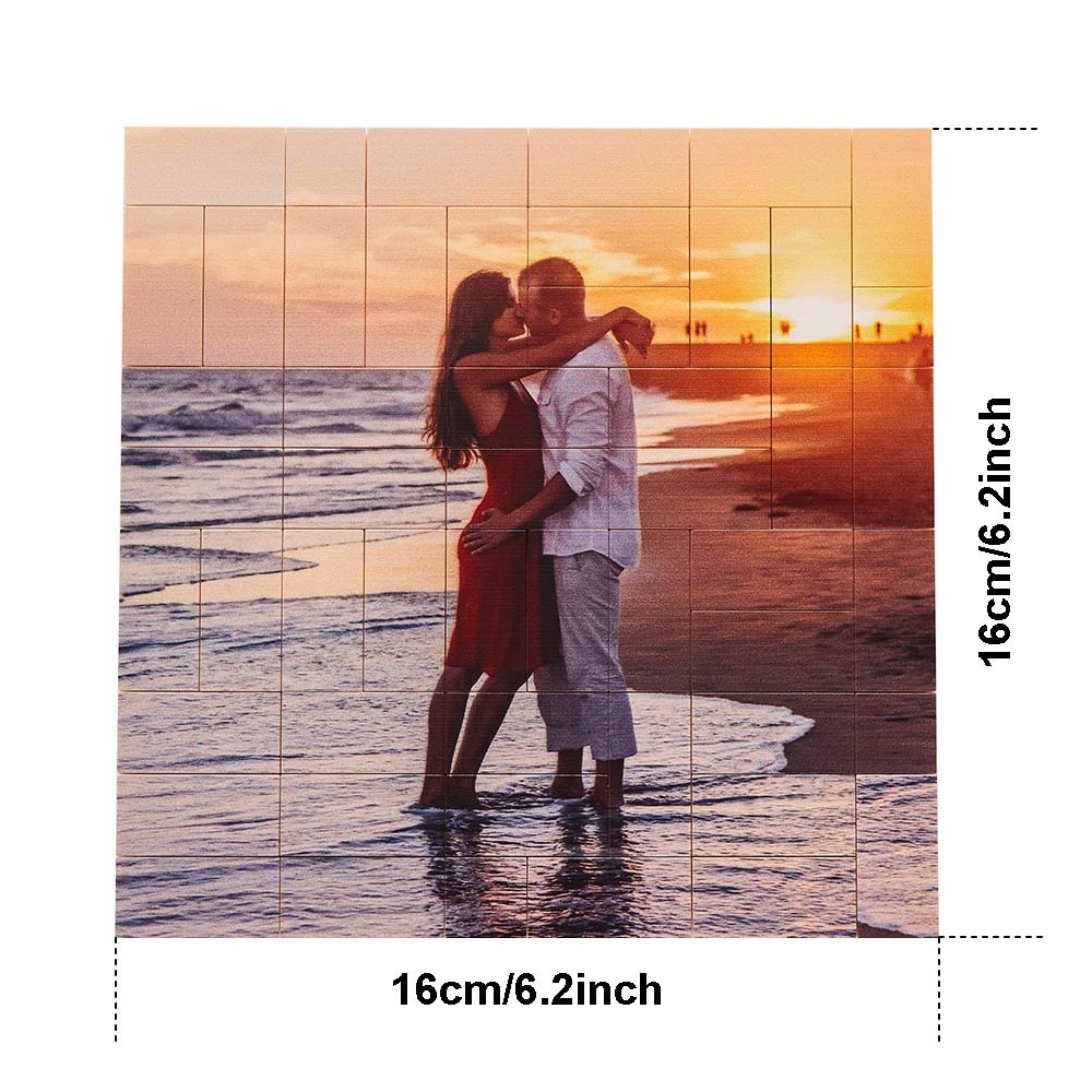 Custom Building Block Puzzle Personalized Photo Brick Gifts for lover - SantaSocks