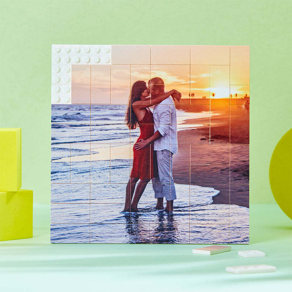 Custom Building Block Puzzle Personalized Photo Brick Gifts for lover - SantaSocks
