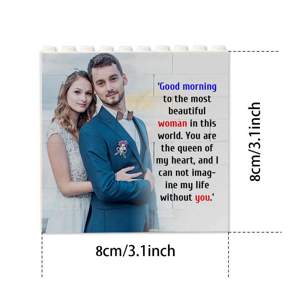 Custom Building Block Puzzle Square Photo Block Frame Gifts for Her - SantaSocks