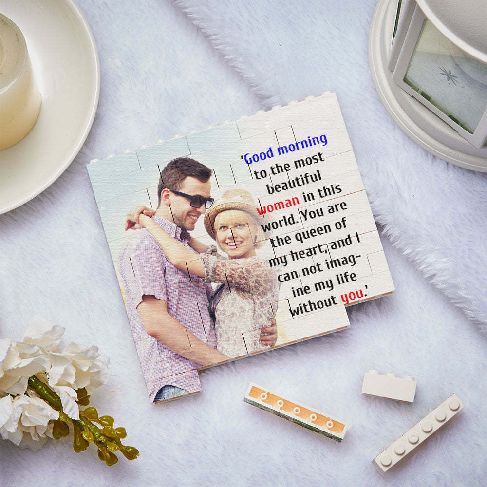 Custom Building Block Puzzle Square Photo Block Frame Gifts for Her - SantaSocks