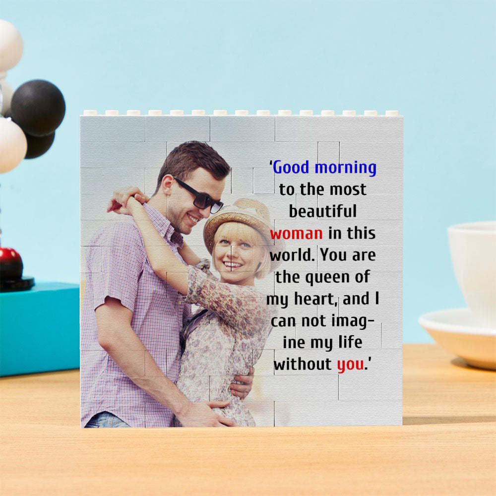 Custom Building Block Puzzle Square Photo Block Frame Gifts for Her - SantaSocks