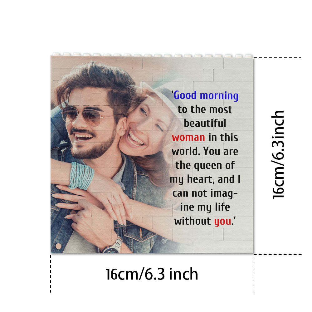 Custom Building Block Puzzle Square Photo Block Frame Gifts for Her - SantaSocks