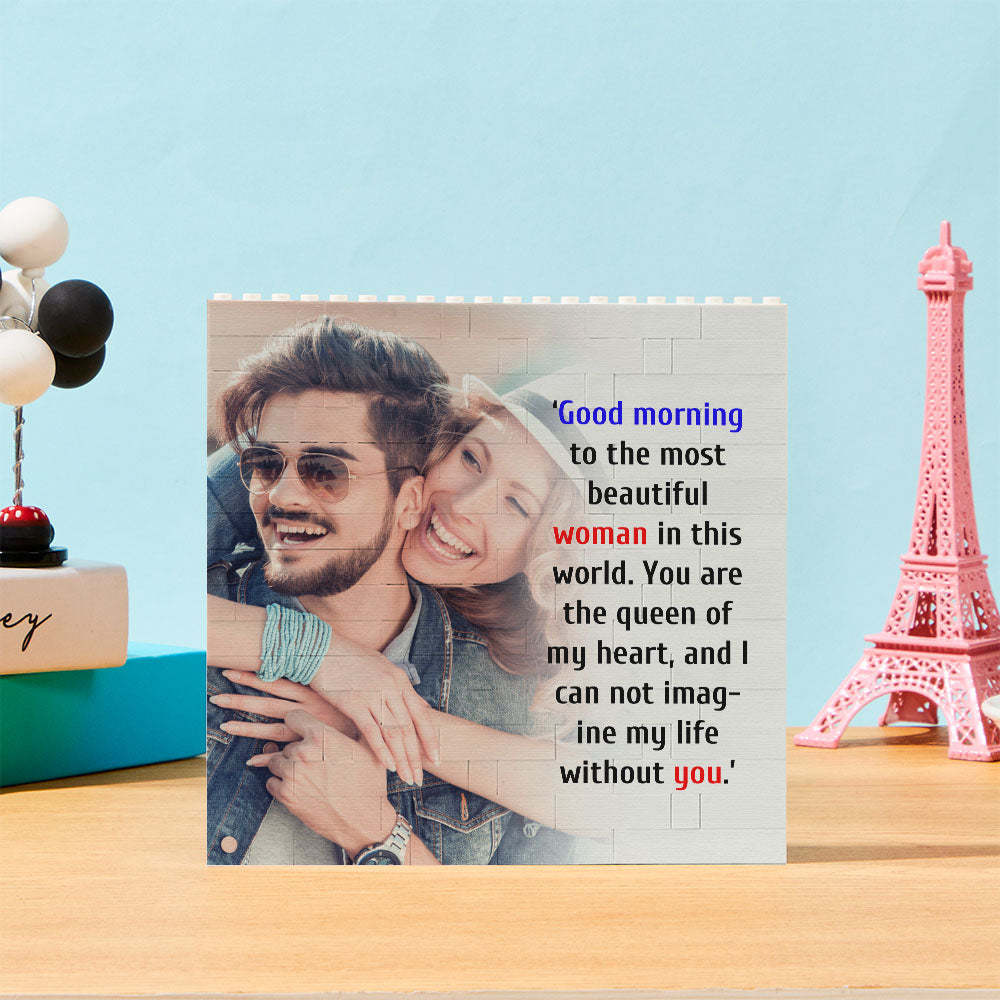 Custom Building Block Puzzle Square Photo Block Frame Gifts for Her - SantaSocks