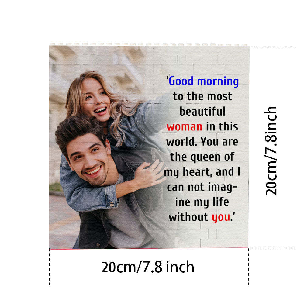 Custom Building Block Puzzle Square Photo Block Frame Gifts for Her - SantaSocks