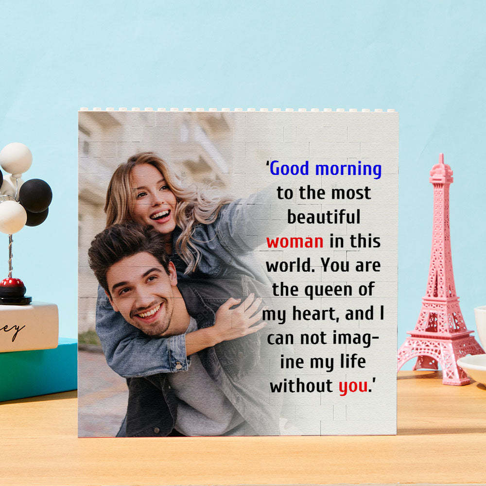 Custom Building Block Puzzle Square Photo Block Frame Gifts for Her - SantaSocks