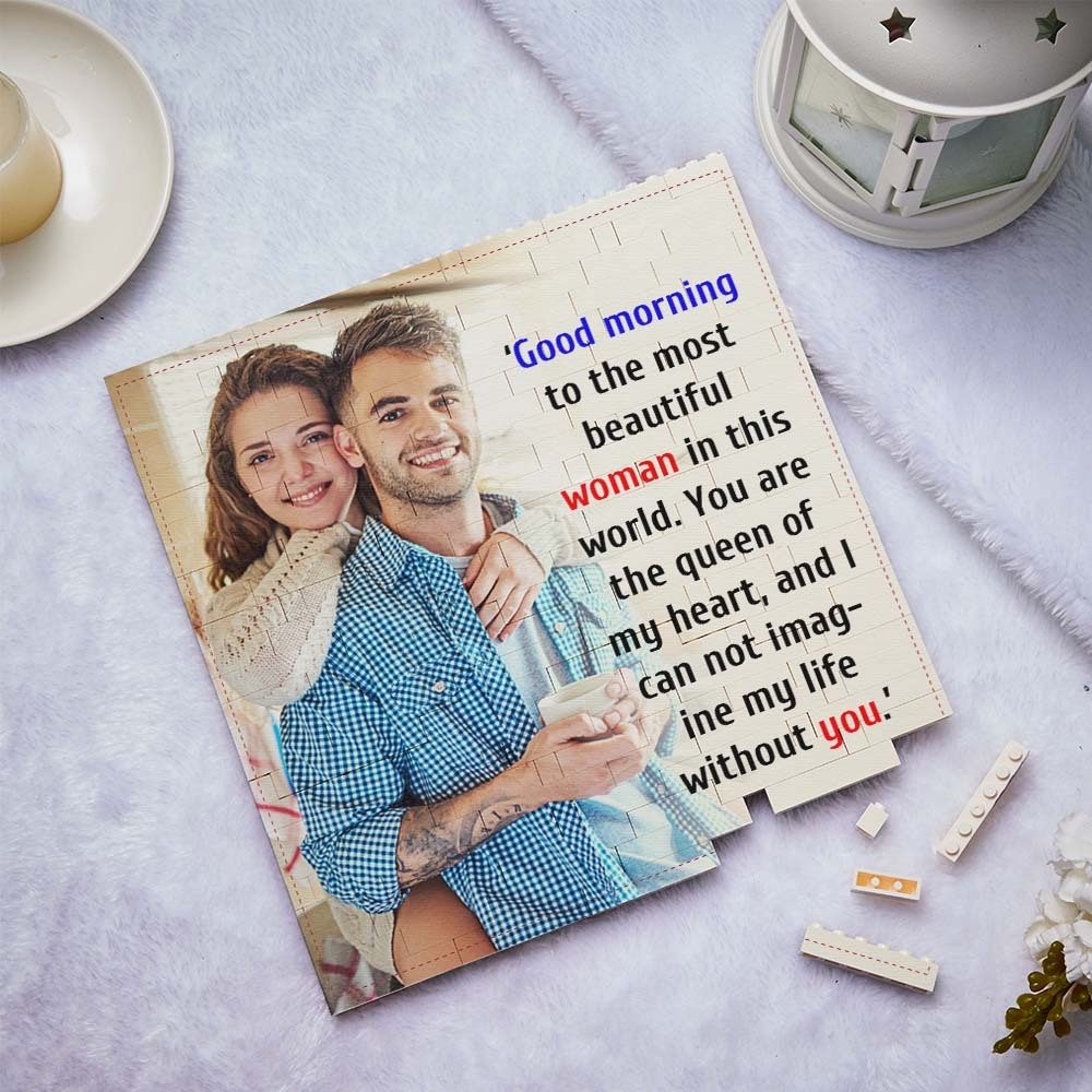 Custom Building Block Puzzle Square Photo Block Frame Gifts for Her - SantaSocks