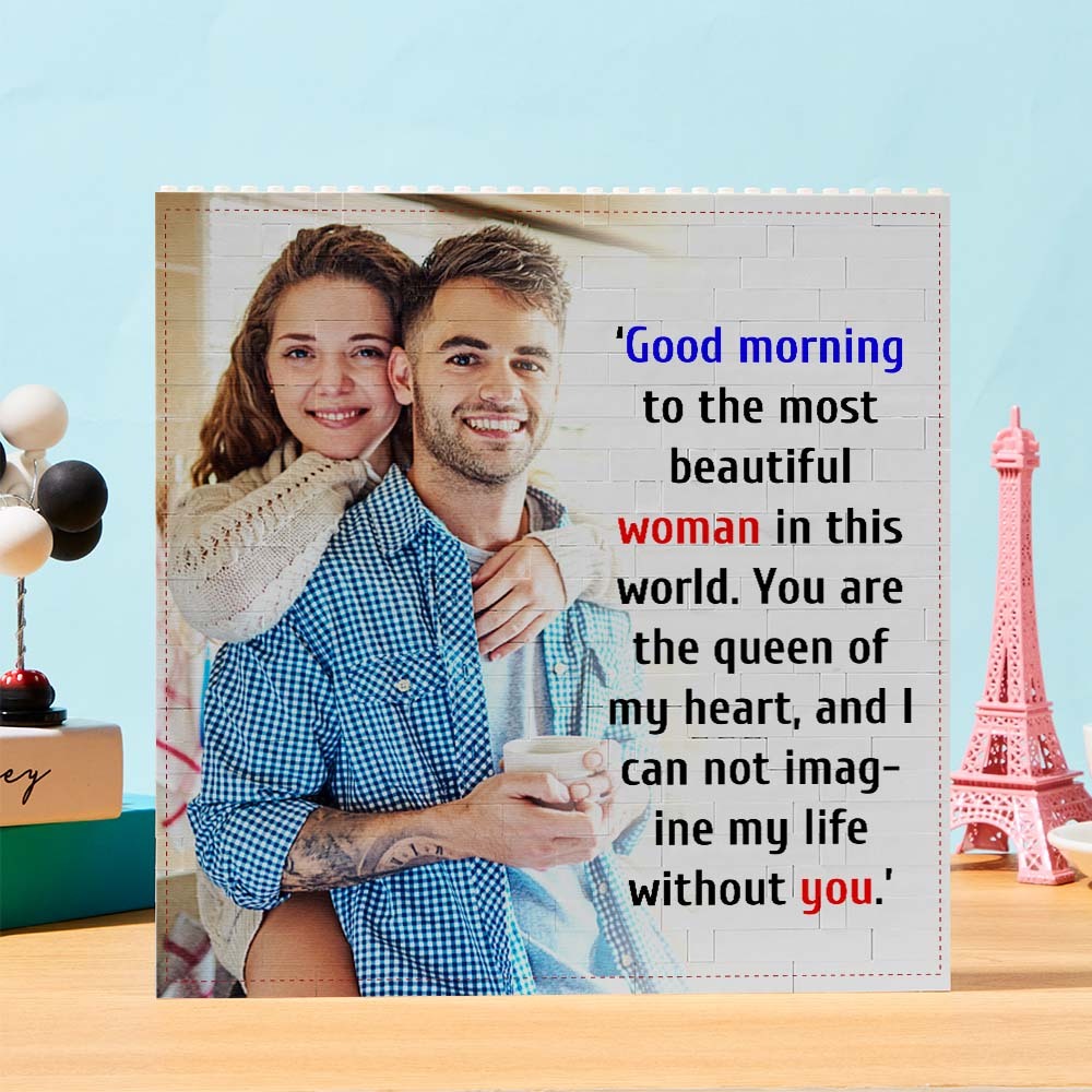 Custom Building Block Puzzle Square Photo Block Frame Gifts for Her - SantaSocks