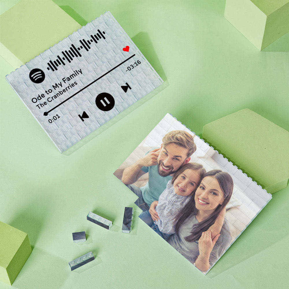 Custom Building Block Puzzle Horizontal Photo Building Transparent Bricks for Lover - SantaSocks