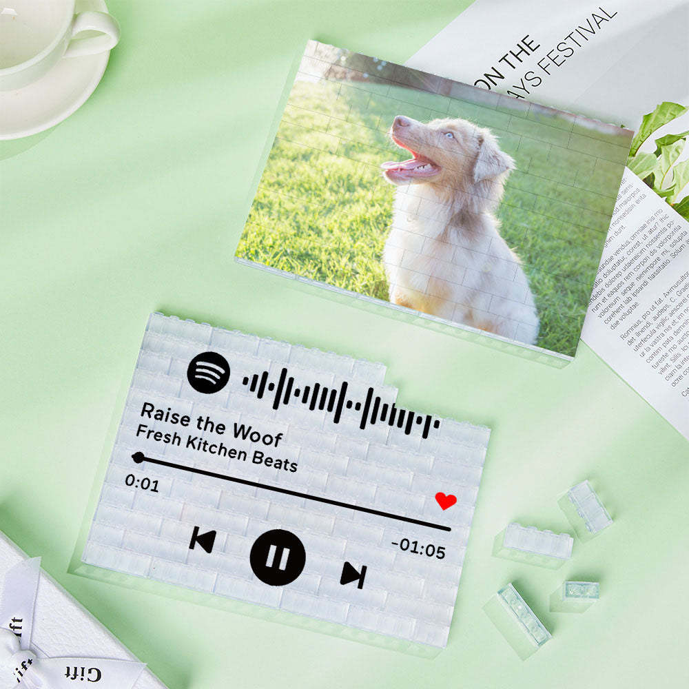 Custom Building Block Puzzle Horizontal Photo Building Transparent Bricks for Lover - SantaSocks