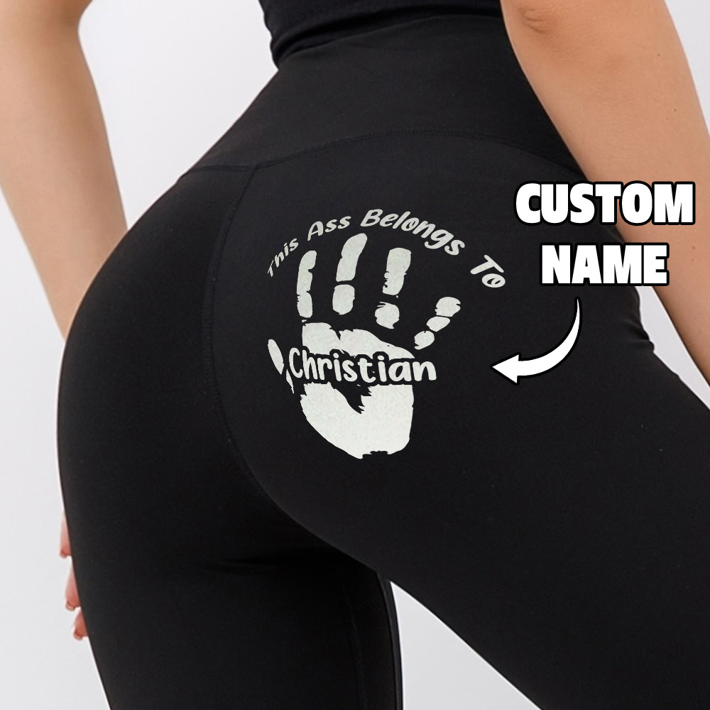 This ASS Belongs To - Naughty Gifts For Wife, Girlfriend - Personalized Flare Leggings