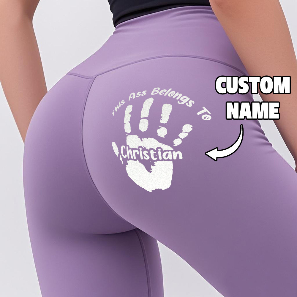 This ASS Belongs To - Naughty Gifts For Wife, Girlfriend - Personalized Flare Leggings