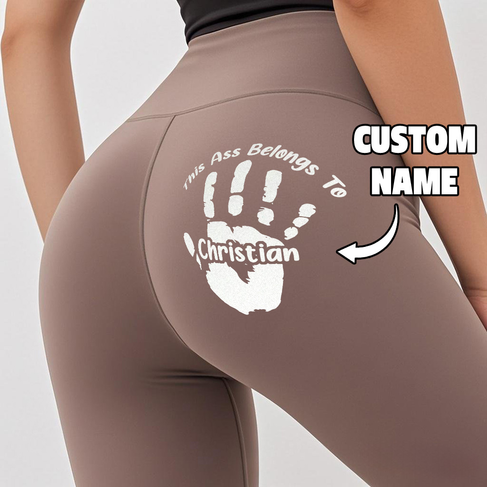 This ASS Belongs To - Naughty Gifts For Wife, Girlfriend - Personalized Flare Leggings