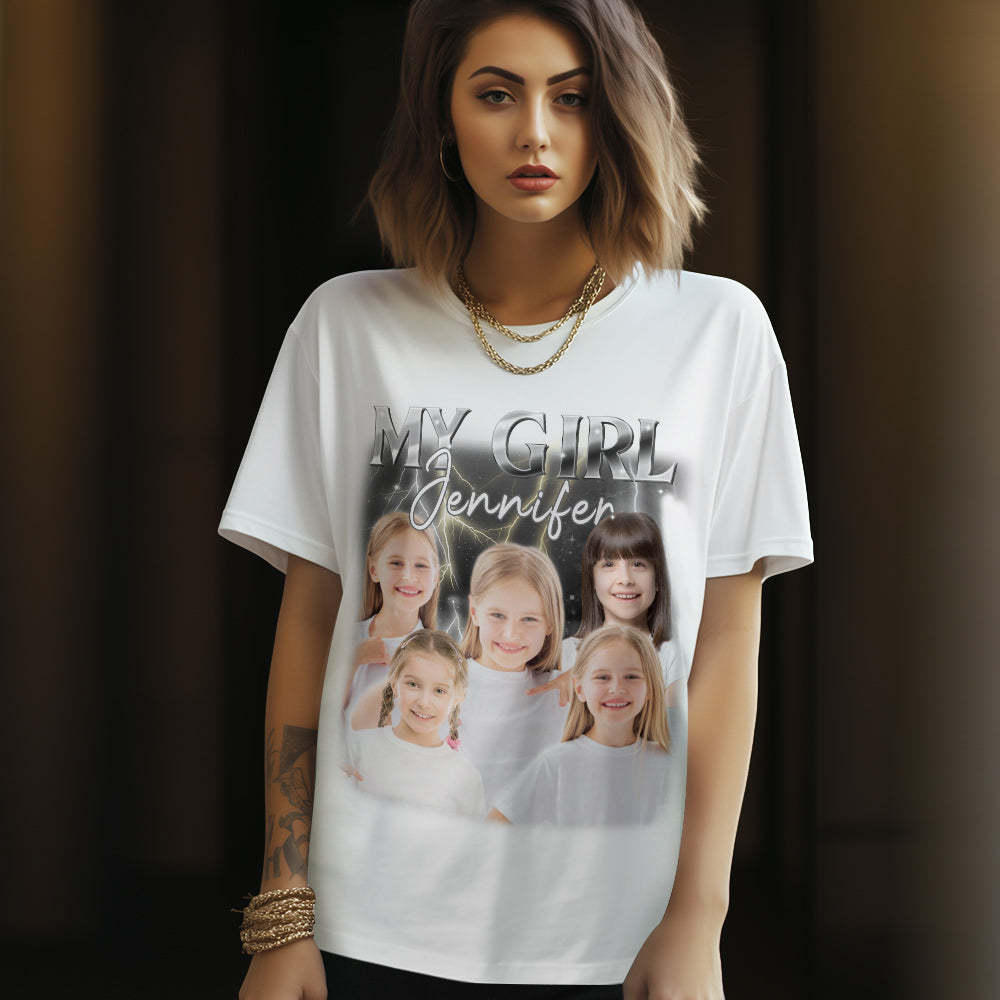 custom photo and text vintage t-shirt Personalized vintage tee for him and her