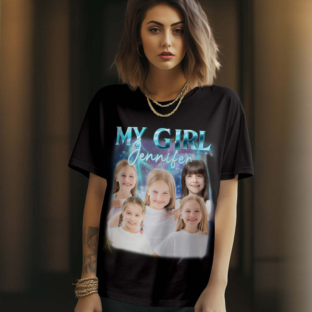 custom photo and text vintage t-shirt Personalized vintage tee for him and her