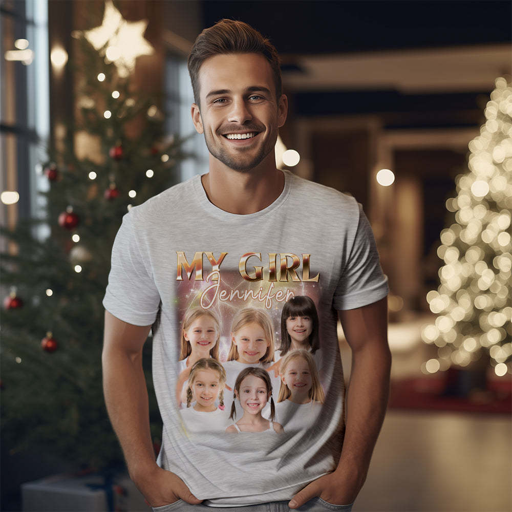 custom photo and text vintage t-shirt Personalized  vintage tee for him and her