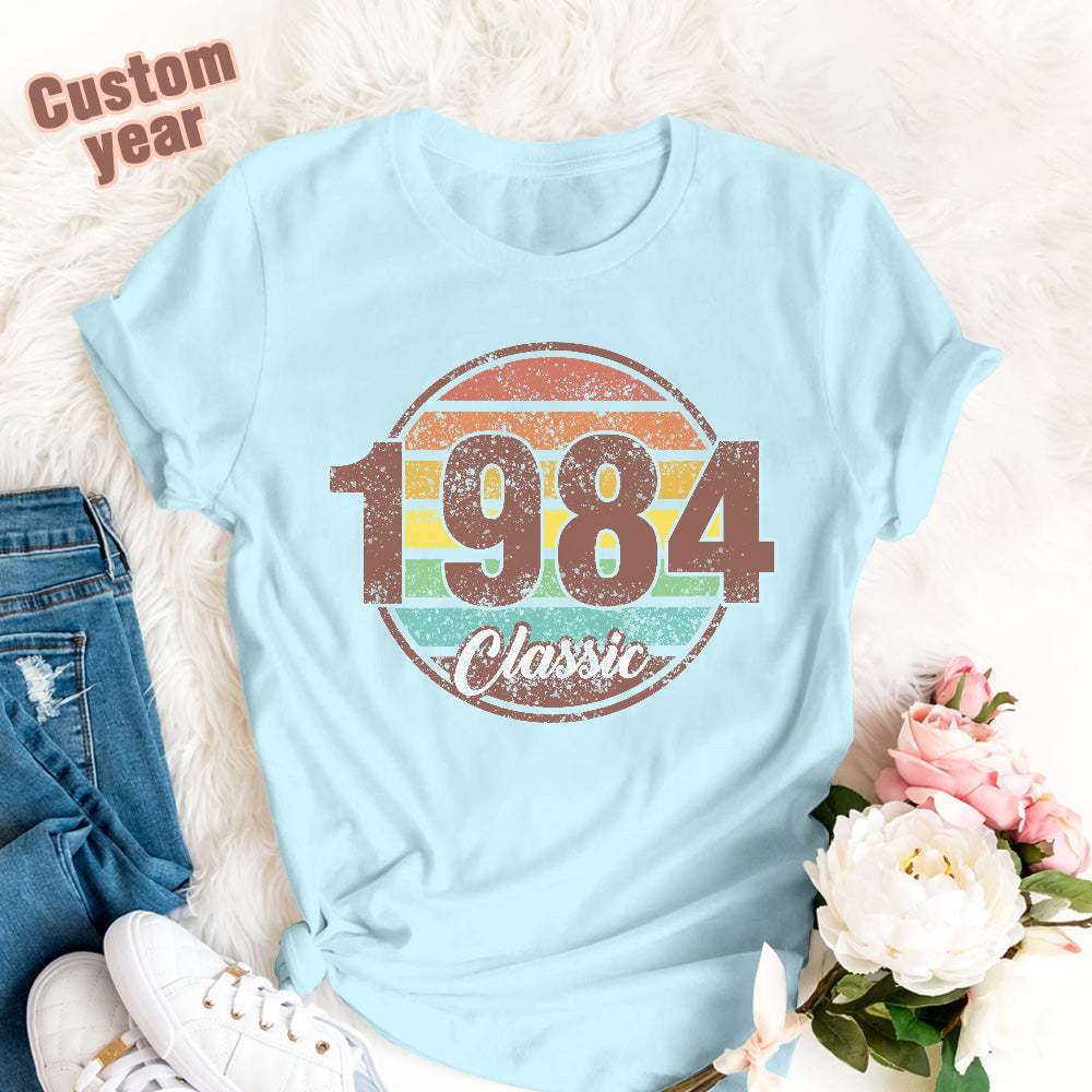 Custom Year Classic Birthday T-Shirt Gifts - SantaSocks