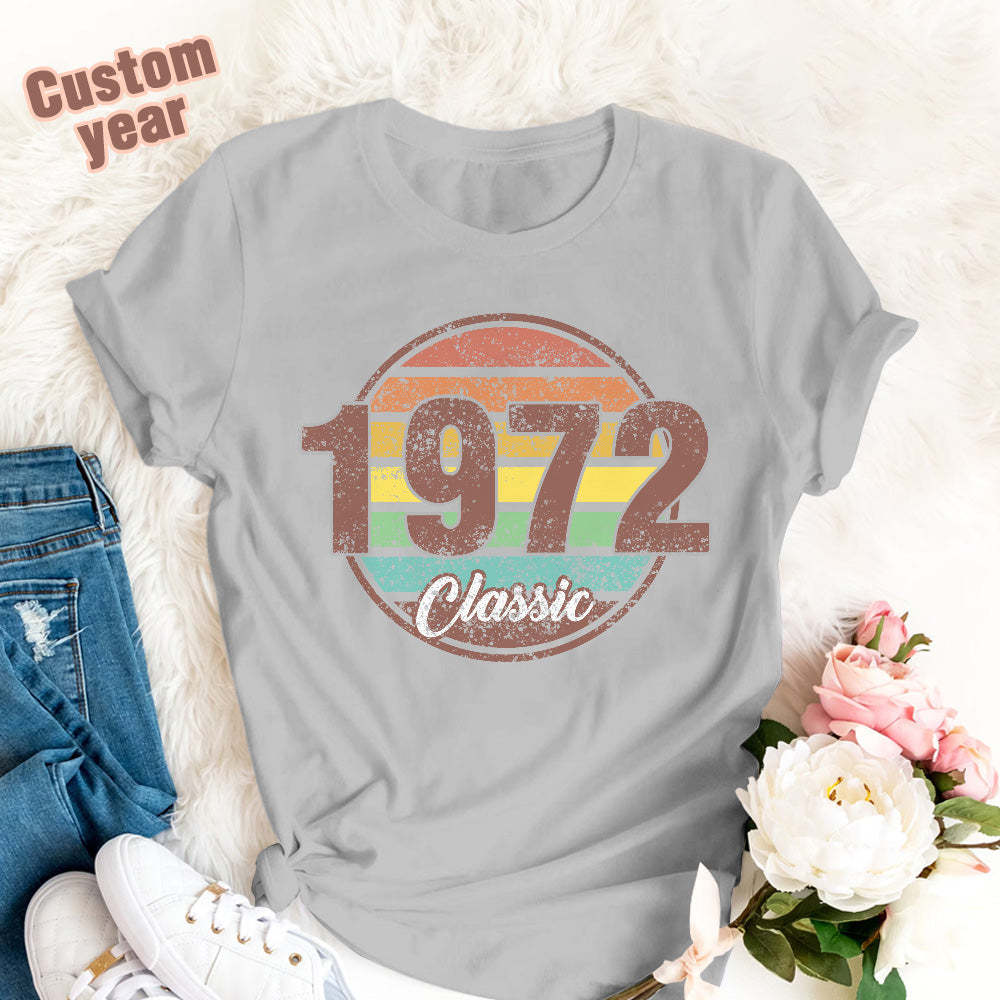 Custom Year Classic Birthday T-Shirt Gifts - SantaSocks