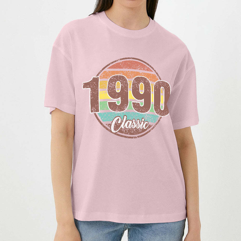 Custom Year Classic Birthday T-Shirt Gifts - SantaSocks