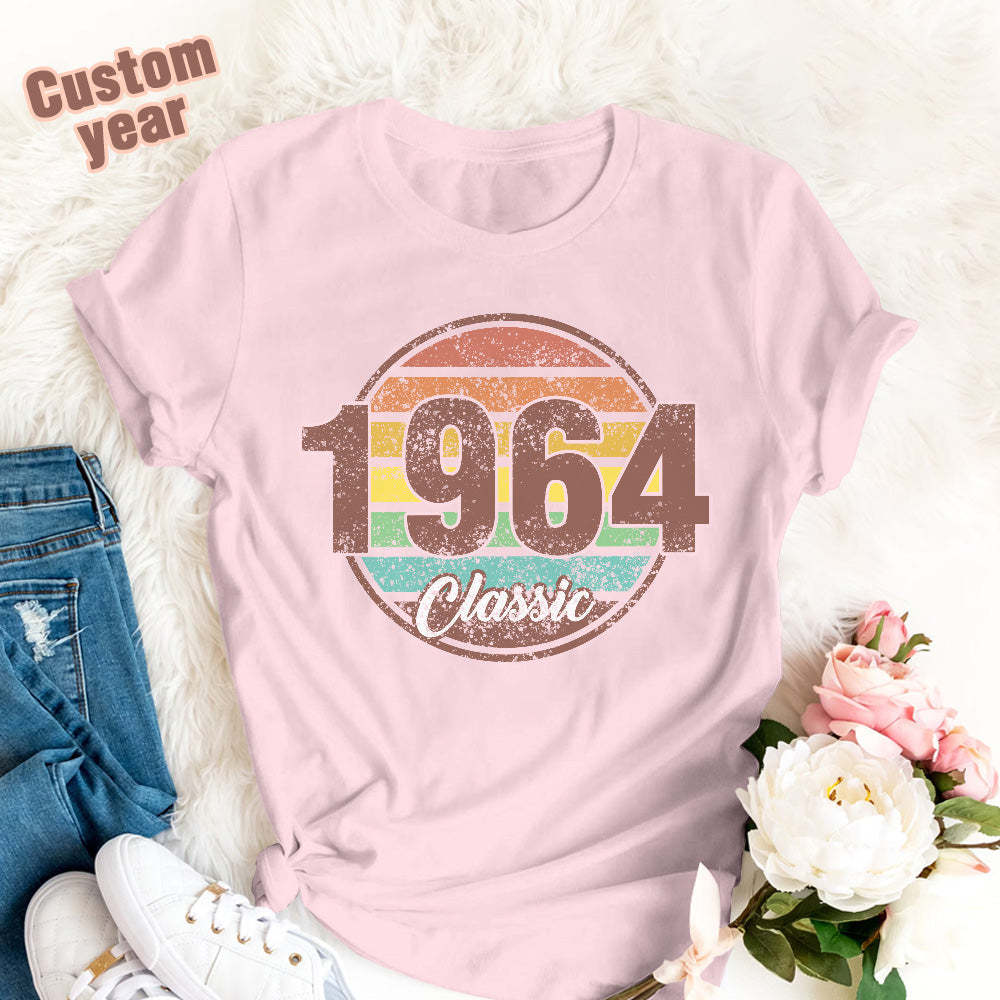 Custom Year Classic Birthday T-Shirt Gifts - SantaSocks