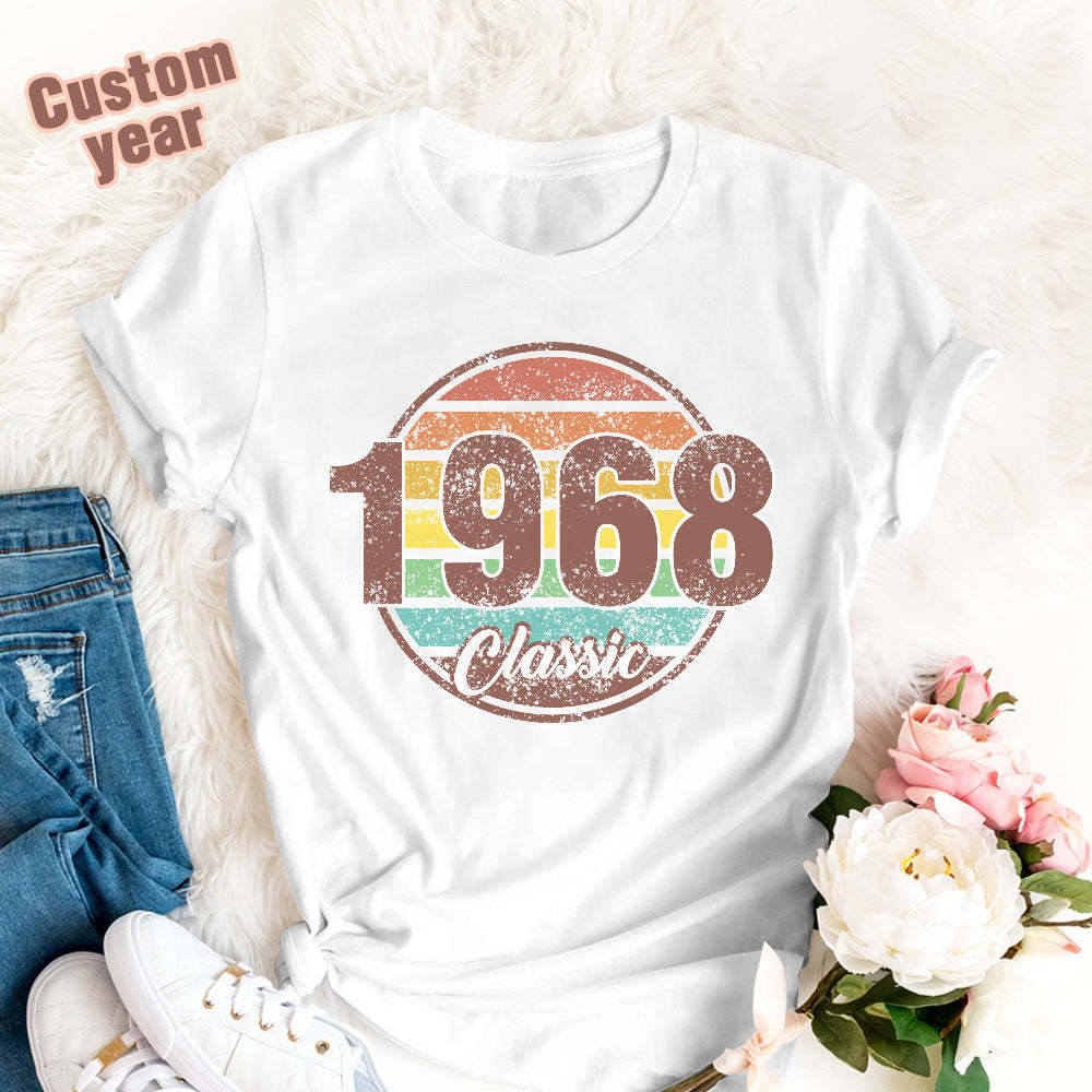 Custom Year Classic Birthday T-Shirt Gifts - SantaSocks