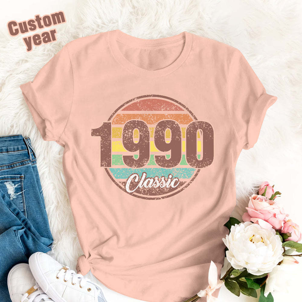 Custom Year Classic Birthday T-Shirt Gifts - SantaSocks