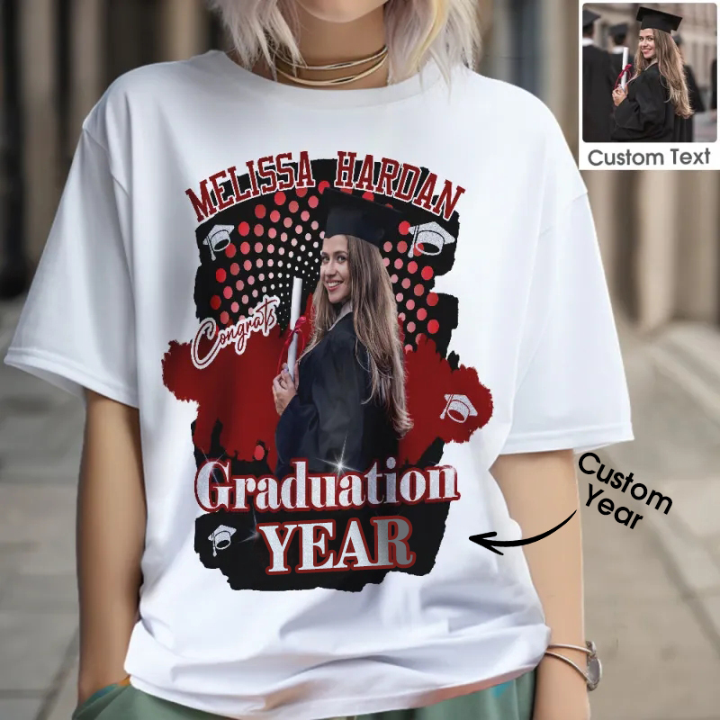 Custom T-shirt Personalized  Photo Unisex shirt Graduation Gift for Him for Her