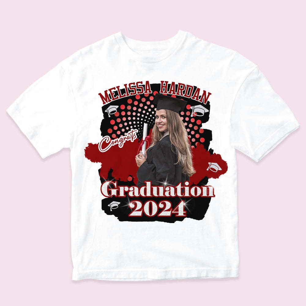 Custom T-shirt Personalized Photo Unisex shirt Graduation Gift for Him for Her - SantaSocks