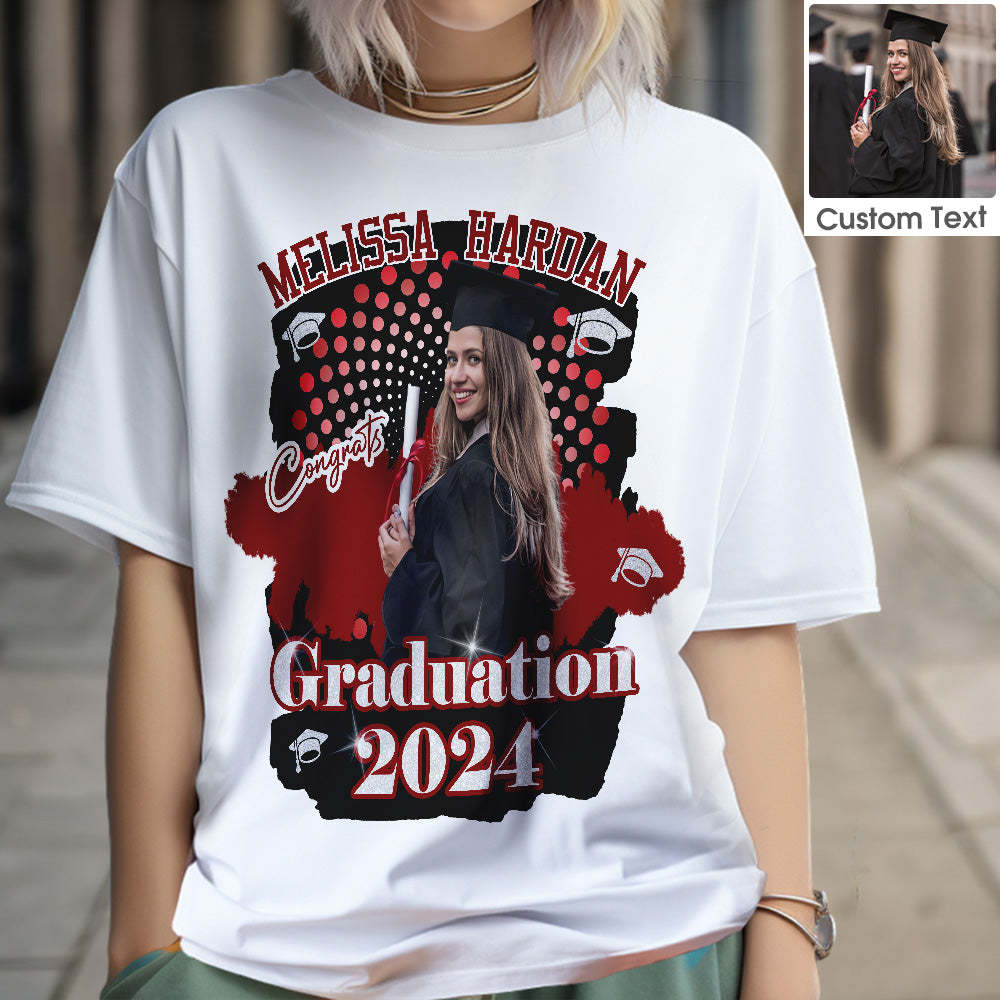 Custom T-shirt Personalized Photo Unisex shirt Graduation Gift for Him for Her - SantaSocks