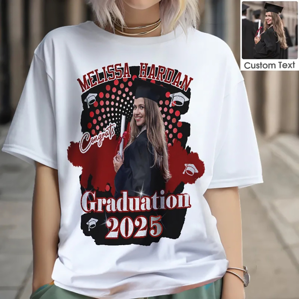 Custom T-shirt Personalized  Photo Unisex shirt Graduation Gift for Him for Her