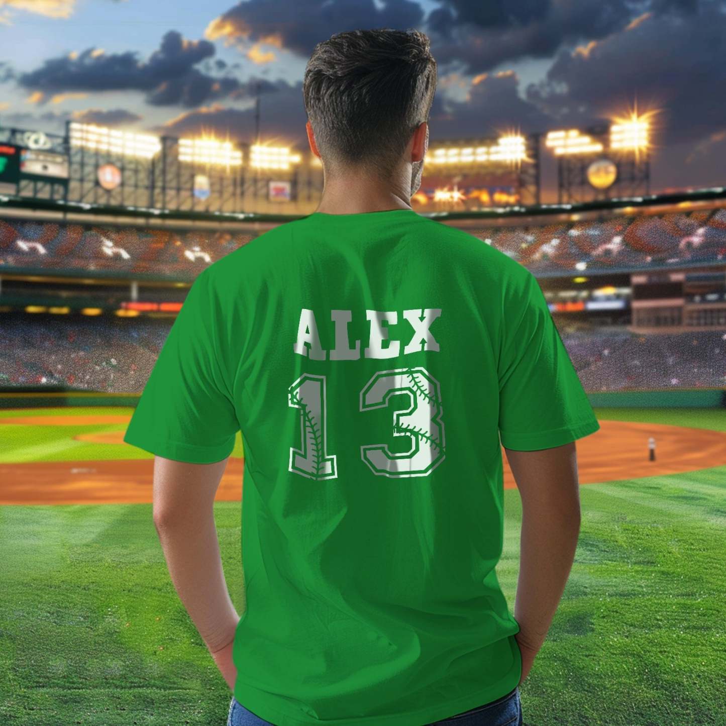 Personalized Baseball Name & Number Sports T-Shirt Back to School Gifts - SantaSocks
